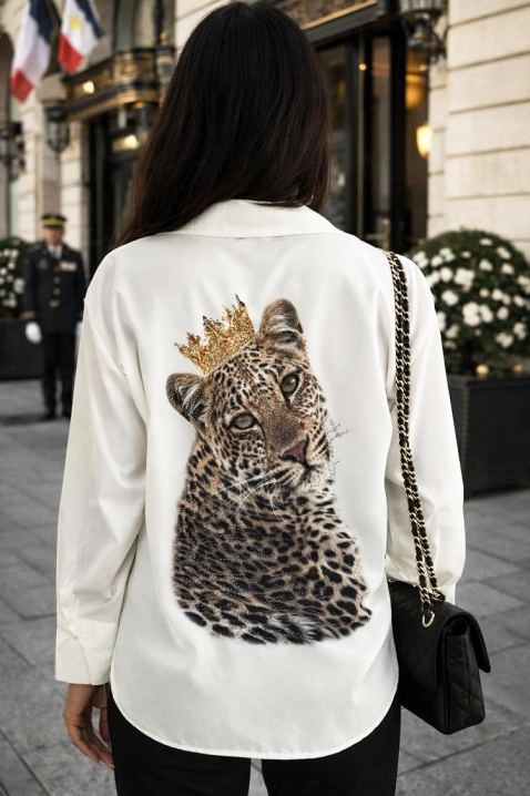 Γυναικείο πουκάμισο ZROFELDA, Χρώμα: άσπρο, IVET.EU - Εκπτώσεις έως -80%