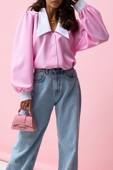 Γυναικείο πουκάμισο KESINA PINK, Χρώμα: ροζ, IVET.EU - Εκπτώσεις έως -80%