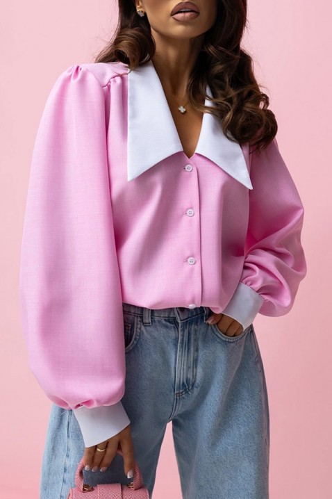 Γυναικείο πουκάμισο KESINA PINK, Χρώμα: ροζ, IVET.EU - Εκπτώσεις έως -80%