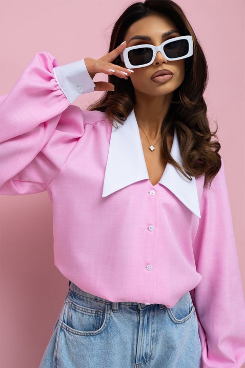 Γυναικείο πουκάμισο KESINA PINK, Χρώμα: ροζ, IVET.EU - Εκπτώσεις έως -80%