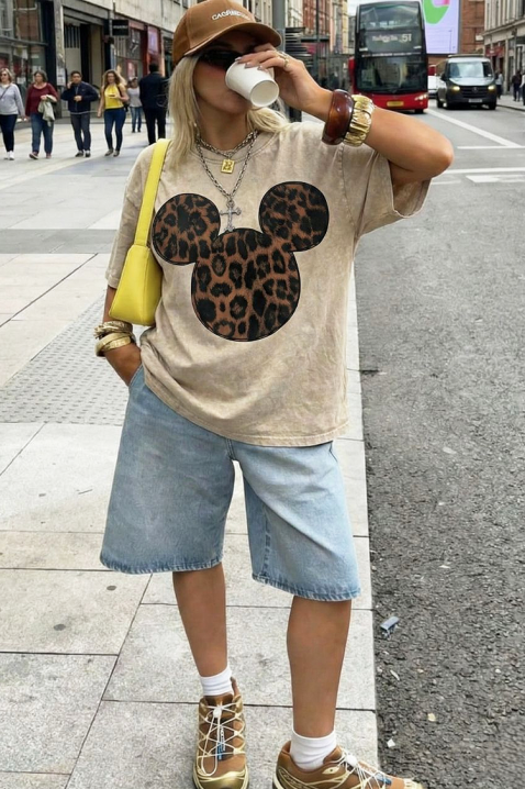 Κοντομάνικο μπλουζάκι MIKOLZA, Χρώμα: μπεζ, IVET.EU - Εκπτώσεις έως -80%