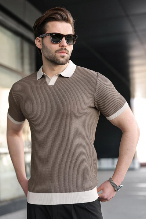 Ανδρικό μπλουζάκι RONELMO MOCHA, Χρώμα: μόκα, IVET.EU - Εκπτώσεις έως -80%