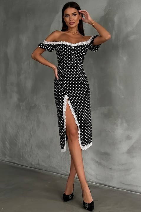 Φόρεμα MALDENZA, Χρώμα: μαύρο και άσπρο, IVET.EU - Εκπτώσεις έως -80%