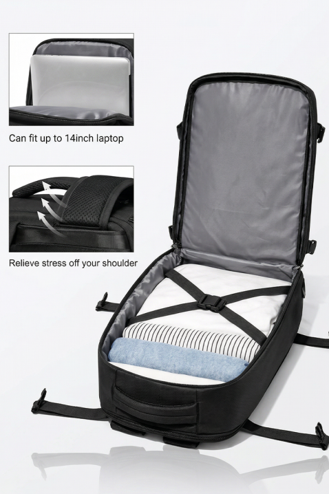 Τσάντα χειραποσκευών Ryanair ROLNEZA BLACK, Χρώμα: μαύρο, IVET.EU - Εκπτώσεις έως -80%