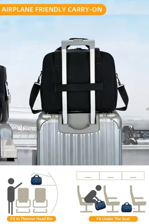 Τσάντα για χειραποσκευές WINDINZA BLACK - κατάλληλη για Ryanair/Wizz Air, Χρώμα: μαύρο, IVET.EU - Εκπτώσεις έως -80%