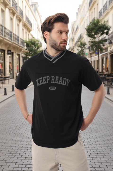 Ανδρικό μπλουζάκι FELONZO BLACK, Χρώμα: μαύρο, IVET.EU - Εκπτώσεις έως -80%