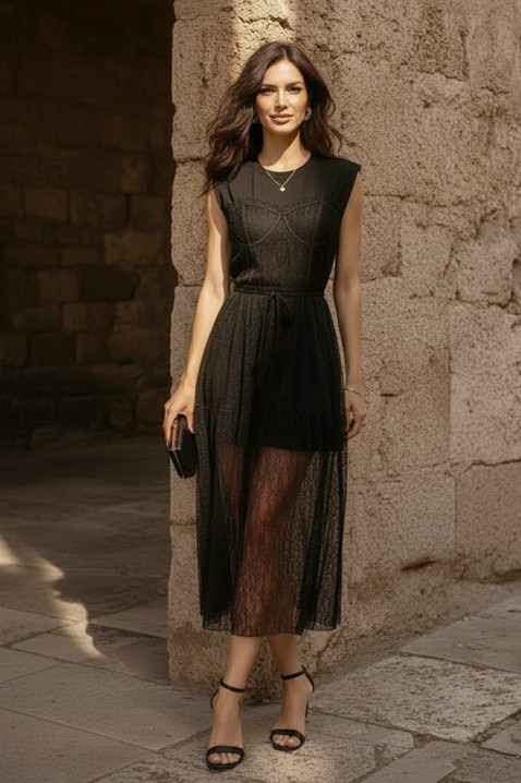 Φόρεμα BRALINZA BLACK, Χρώμα: μαύρο, IVET.EU - Εκπτώσεις έως -80%