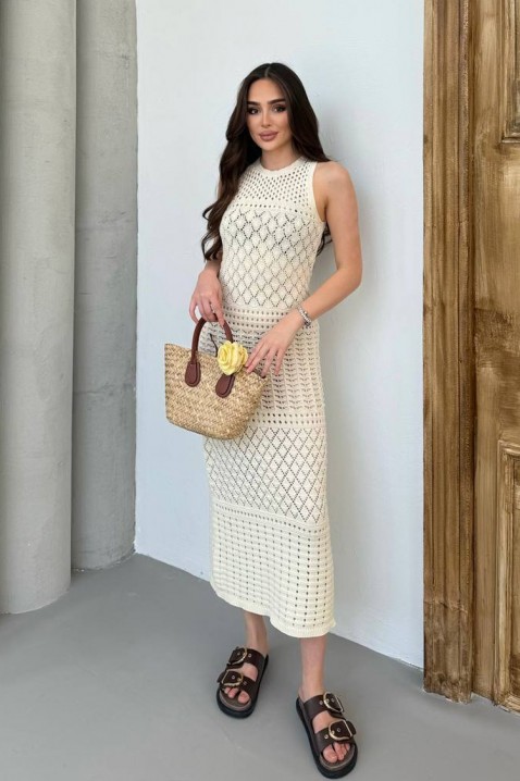 Πλεκτό αμάνικο φόρεμα παραλίας SOLMIRA ECRU, Χρώμα: εκρού, IVET.EU - Εκπτώσεις έως -80%