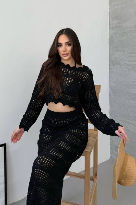 Σαγηνευτικό πλεκτό σύνολο δύο τεμαχίων VIKTORIA BLACK, Χρώμα: μαύρο, IVET.EU - Εκπτώσεις έως -80%