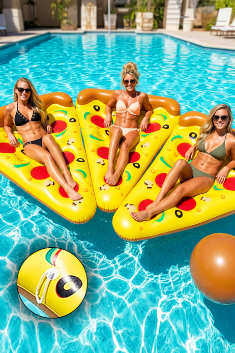 Φουσκωτό στρώμα παραλίας με σχέδιο πίτσας PIZZASLICEIVET.EU - Εκπτώσεις έως -80%