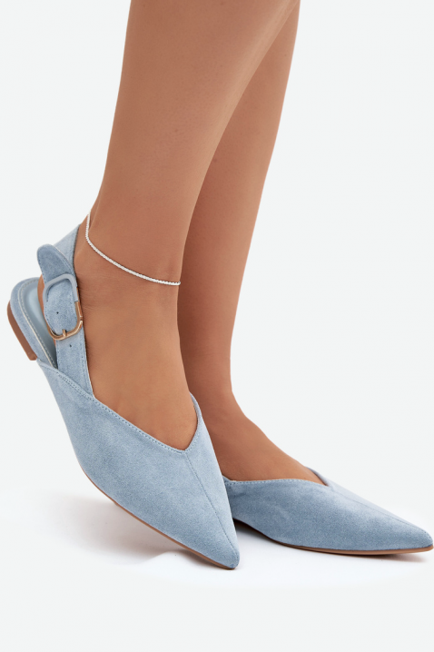 Кομψά γυναικεία παπούτσια με μυτερή μύτη ALEDINA BLUE, Χρώμα: μπλε, IVET.EU - Εκπτώσεις έως -80%