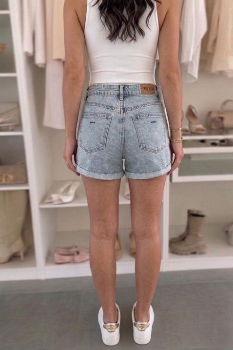 Τζιν φούστα-σορτσάκι με ψηλή μέση CRENINA, Χρώμα: denim, IVET.EU - Εκπτώσεις έως -80%
