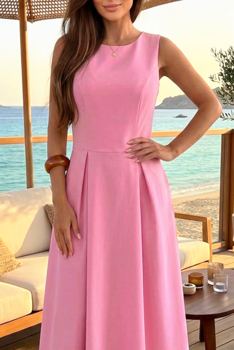Κομψό μίντι φόρεμα με κλος γραμμή NELORDA PINK, Χρώμα: ροζ, IVET.EU - Εκπτώσεις έως -80%