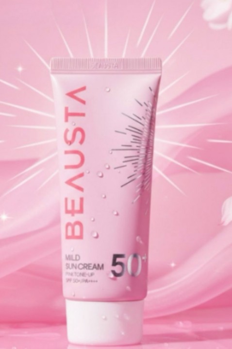 BEAUSTA Mild Sun Cream Pink Tone-Up SPF50+ 50 mlIVET.EU - Εκπτώσεις έως -80%