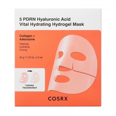 COSRX 5 PDRN Hyaluronic Acid Vital Hydrating Hydrogel Masks 34g * 3 pcsIVET.EU - Εκπτώσεις έως -80%