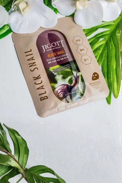 Jigott Black Snail Real Ampoule Mask 27 mlIVET.EU - Εκπτώσεις έως -80%