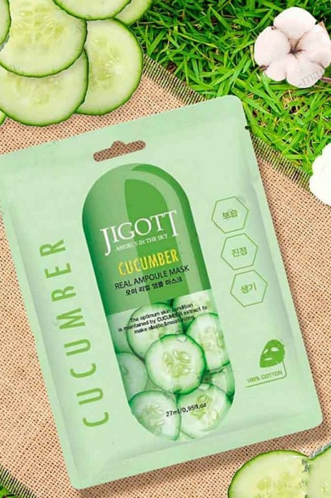 JIGOTT Cucumber Real Ampoule Mask 27 mlIVET.EU - Εκπτώσεις έως -80%
