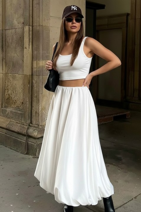Φούστα BROLENFA WHITE, Χρώμα: άσπρο, IVET.EU - Εκπτώσεις έως -80%