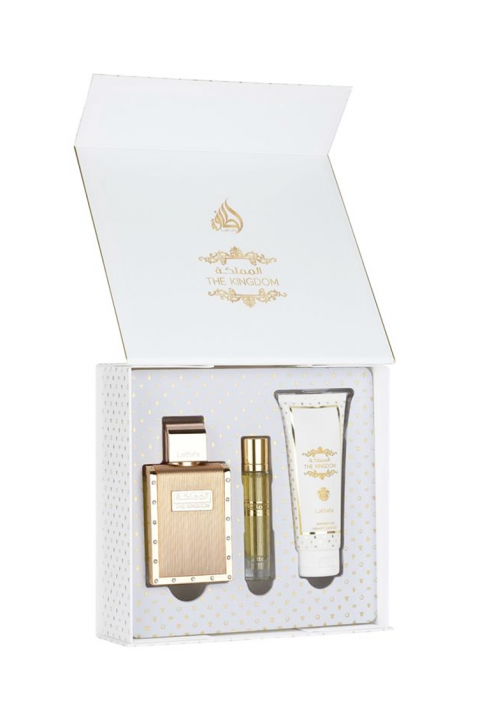 Ανδρικό αραβικό σετ Lattafa The Kingdom Men EDP 100 ml + EDP 12 ml + Shower Gel 100 mlIVET.EU - Εκπτώσεις έως -80%