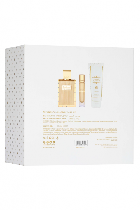 Ανδρικό αραβικό σετ Lattafa The Kingdom Men EDP 100 ml + EDP 12 ml + Shower Gel 100 mlIVET.EU - Εκπτώσεις έως -80%