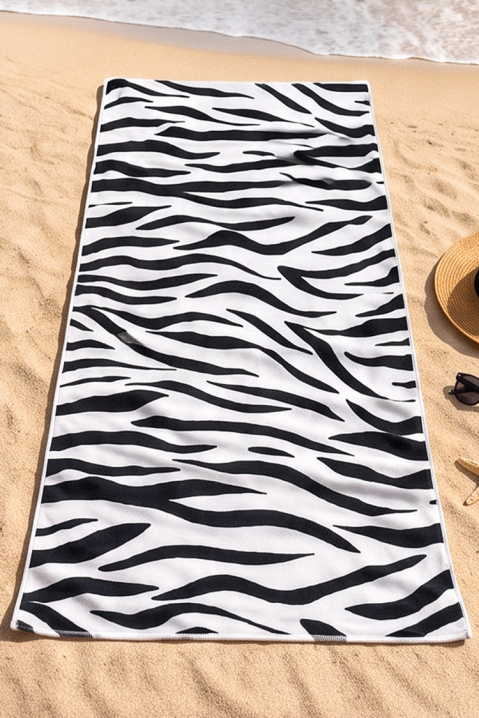 Πετσέτα θαλάσσης με animal print ADELIANA 100×180 cm, Χρώμα: μαύρο και άσπρο, IVET.EU - Εκπτώσεις έως -80%