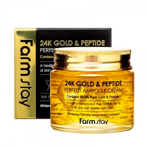 FarmStay 24K Gold & Peptide Perfect Ampoule Cream 80 mlIVET.EU - Εκπτώσεις έως -80%