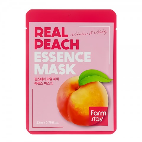 FarmStay Real Peach Essence Mask 1 pcsIVET.EU - Εκπτώσεις έως -80%