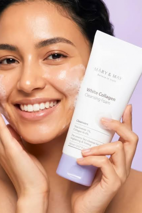 Mary&May White Collagen Cleansing Foam with Collagen and Niacinamide, 150 mlIVET.EU - Εκπτώσεις έως -80%