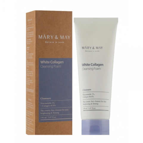 Mary&May White Collagen Cleansing Foam with Collagen and Niacinamide, 150 mlIVET.EU - Εκπτώσεις έως -80%