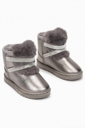 παιδικά μποτάκια για κορίτσι MANSIDA SILVER