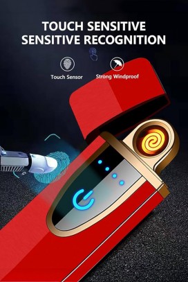 Αναπτήρας USB TOUCH διπλής όψης MOLBI RED