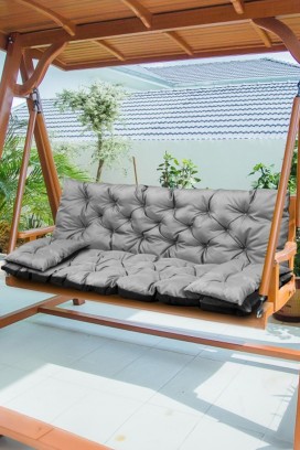 Polštář pro zahradní lavičku / houpačku 3 v 1 TREXY GREY 100x60x50 cm