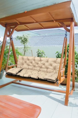Polštář pro zahradní lavičku / houpačku DROLMY BEIGE 150x60x50 cm