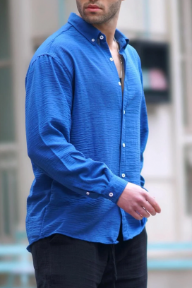 ανδρικό πουκάμισο REVOLZO BLUE