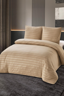 σετ κρεβατοκάμαρας KRONESA BEIGE 160x200 cm βαμβακερό - 3 τεμάχια