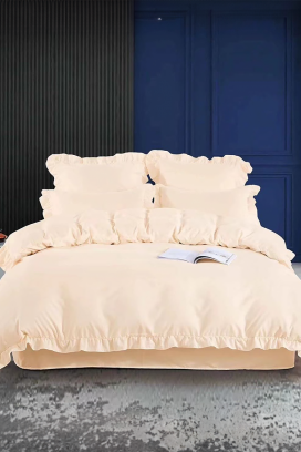 σετ κρεβατοκάμαρας CANVELA ECRU 200x220 cm βαμβακερό - 4 τεμάχια