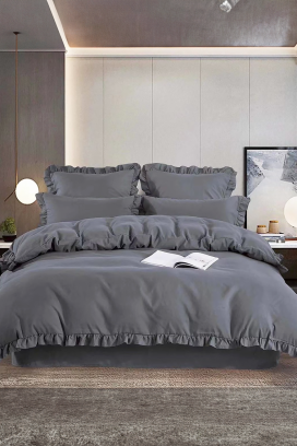 σετ κρεβατοκάμαρας CANVELA GREY 160x200 cm βαμβακερό - 4 τεμάχια