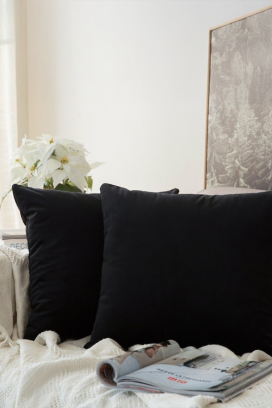 μαξιλαροθήκη FLOMEJA BLACK 40х40 cm