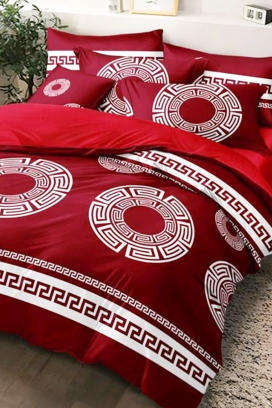σετ κρεβατοκάμαρας PLOHERA RED 200x220 cm βαμβακερό - 4 τεμ.
