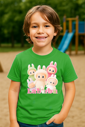 παιδικό μπλουζάκι LABUBU KIDDY GREEN