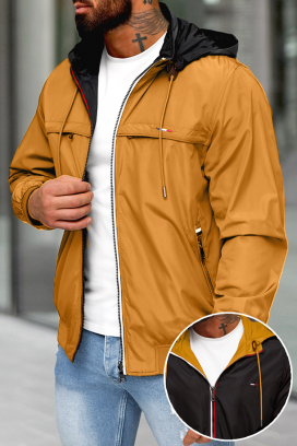 ανδρικό μπουφάν διπλής όψης MOLONZO MUSTARD