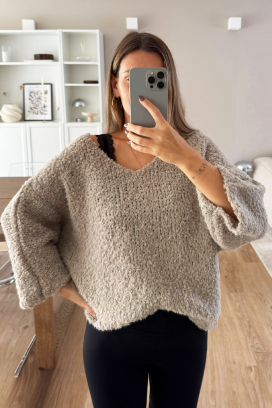 πουλόβερ FRANOLFA BEIGE