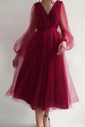 φόρεμα LUMINZA BORDO