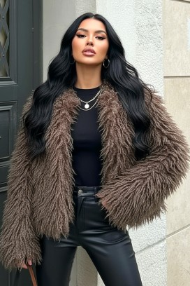 παλτό AMIRENA BROWN