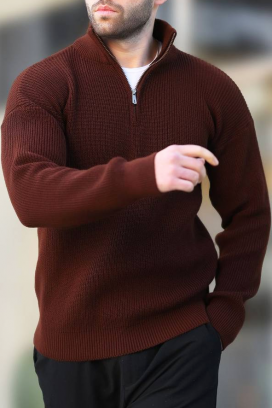 ανδρικό πουλόβερ RAJEZO BROWN