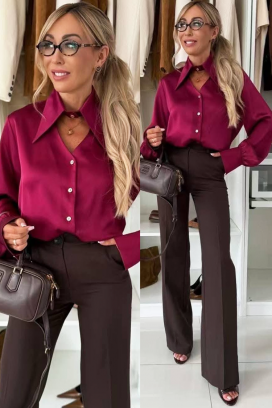 γυναικείο πουκάμισο LILONDANA BORDO