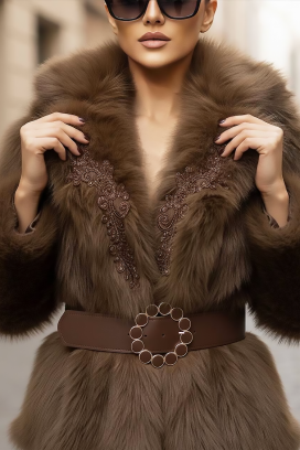 παλτό MEMELONDA BROWN