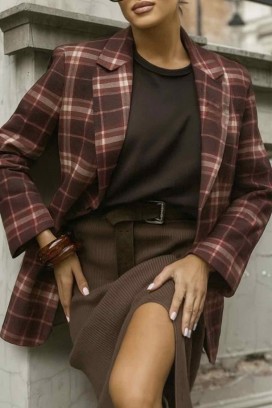 σακάκι DLAVELDA BROWN