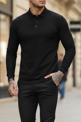 ανδρική μπλούζα LEROJO BLACK