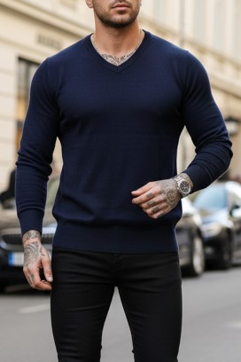 ανδρικό πουλόβερ MARKAN NAVY